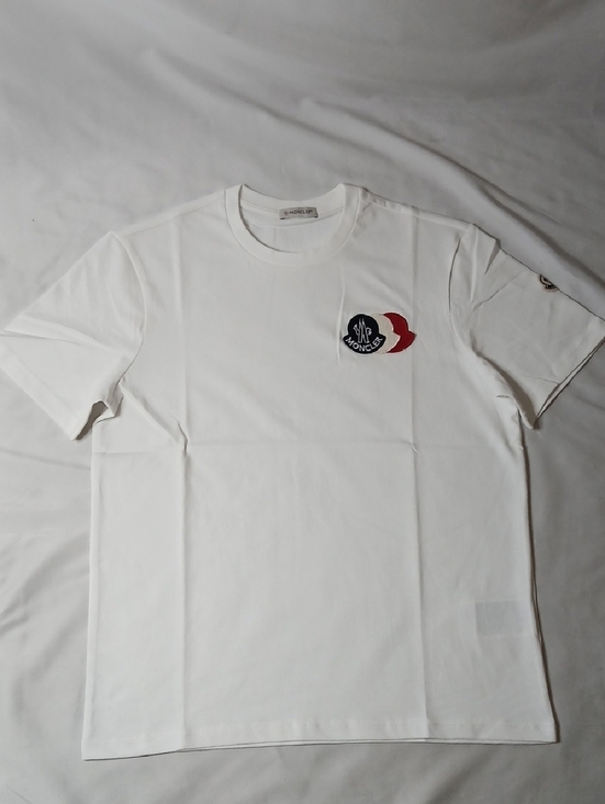 Moncler Other - Moncler White Short-Sleeve T-Shirt with Red & Navy Logo